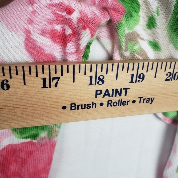 Talbot's Pink Floral 3/4 Length Sleeve  Button Down Sweater Sz Petite - Picture 8 of 9